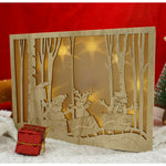 Decoratiune luminoasa, Flippy, Peisaj de iarna - Mos Craciun, maro, lungime: 21 cm, latime: 5 cm, inaltime: 16 cm,