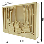 Decoratiune luminoasa, Flippy, Peisaj de iarna - Mos Craciun, maro, lungime: 21 cm, latime: 5 cm, inaltime: 16 cm,