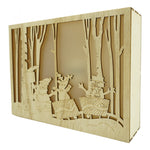 Decoratiune luminoasa, Flippy, Peisaj de iarna - Mos Craciun, maro, lungime: 21 cm, latime: 5 cm, inaltime: 16 cm,