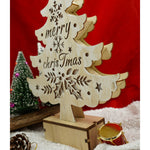 Decoratiune luminoasa, model de Brad cu inscriptie Marry Christmas, alb, lungime: 11 cm, latime: 5 cm, inaltime: 30 cm,