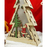Decoratiune luminoasa, model de Brad cu Mos Craciun, maro, lungime: 14 cm, latime: 5 cm, inaltime: 20 cm, lemn,