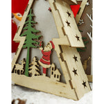 Decoratiune luminoasa, model de Brad cu Mos Craciun, maro, lungime: 14 cm, latime: 5 cm, inaltime: 20 cm, lemn,