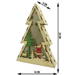 Decoratiune luminoasa, model de Brad cu Mos Craciun, maro, lungime: 14 cm, latime: 5 cm, inaltime: 20 cm, lemn,