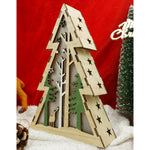 Decoratiune luminoasa, model de Brad cu Peisaj de iarna, maro, lungime: 14 cm, latime: 5 cm, inaltime: 20 cm, lemn,