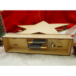 Decoratiune luminoasa, model de Stea cu Brad si inscriptie Marry Christmas, alb, lungime: 19 cm, latime: 5 cm,
