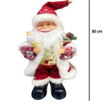 Decoratiune Mos Craciun, Flippy, Animat, care Canta si Danseaza, Imbracat Festiv, 30 x 10 x 12 cm, Rosu