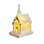 Decoratiune Ornament de Craciun, Flippy, Biserica de Craciun din Rasina, Model Biserica Mica Iluminata din Interior,