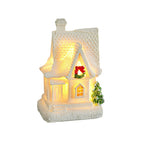 Decoratiune Ornament de Craciun, Flippy, Casuta de Craciun din Rasina, Model Casa Mica Iluminata din Interior, 8.5 x 5