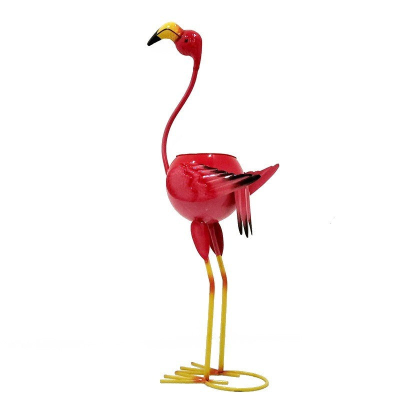 Decoratiune pentru Gradina, Flippy, Flamingo pentru Gradina cu Suport pentru Plante Flori, Ornament de Ghiveci de