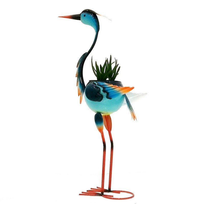 Decoratiune pentru Gradina, Flippy, Flamingo pentru Gradina cu Suport pentru Plante Flori, Ornament de Ghiveci de