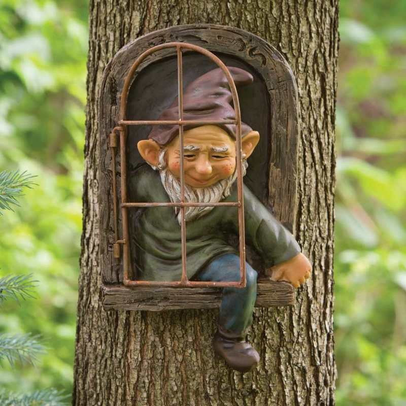 Decoratiune pentru Gradina, Flippy, Model Elf pentru Pom, Statuie pentru Gradina din Rasina, Decor pentru Gradina, Elf,