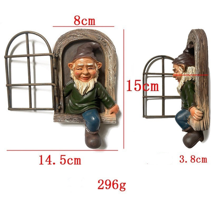 Decoratiune pentru Gradina, Flippy, Model Elf pentru Pom, Statuie pentru Gradina din Rasina, Decor pentru Gradina, Elf,