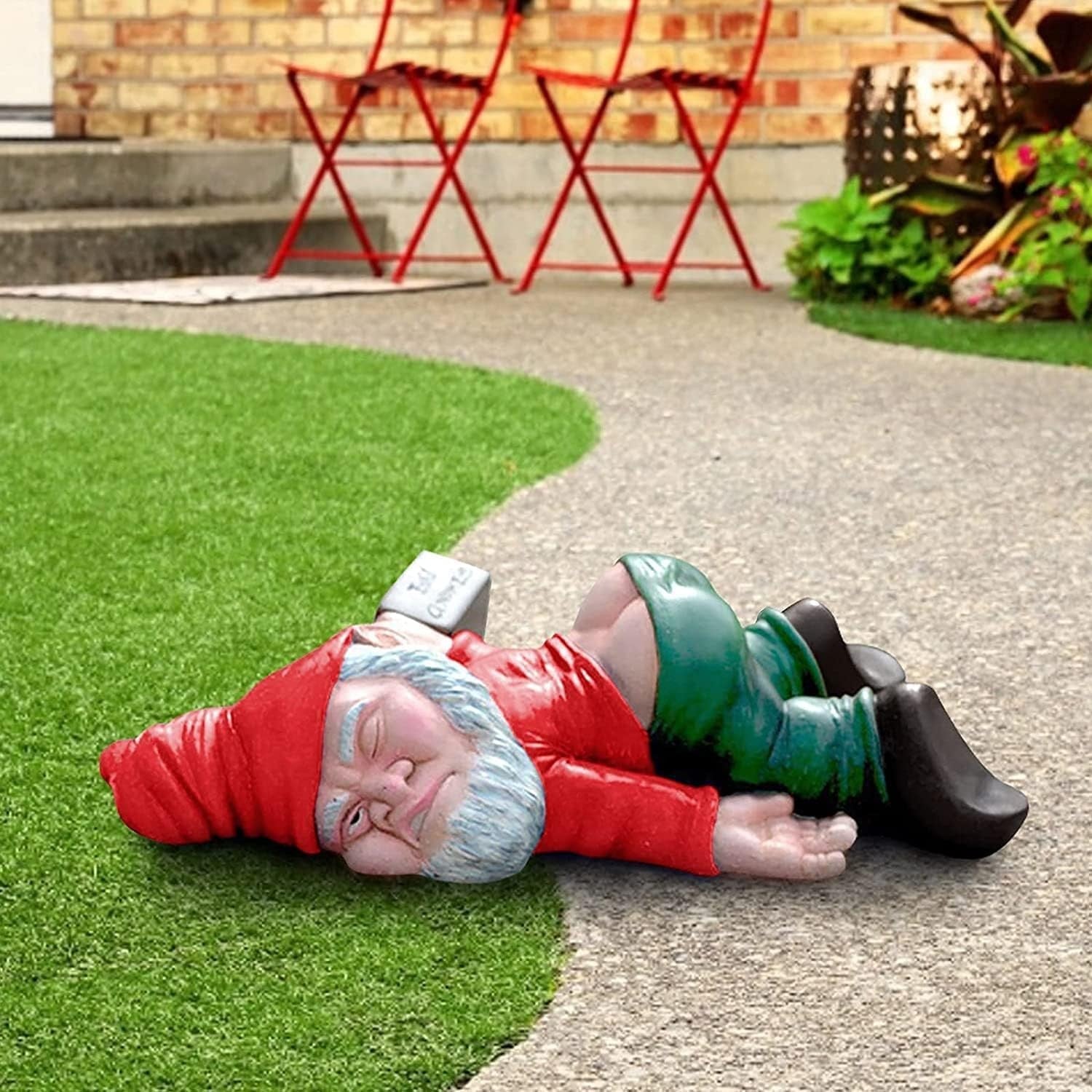 Decoratiune pentru Gradina, Flippy, Model Pitic de Gradina Beat, Statuie Amuzanta pentru Gradina, Decor pentru Gradina,
