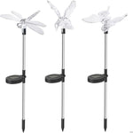 Set 3 Lampi Solare LED tip pasare-fluture-libelula, Inaltime 43 cm, Flippy, Multicolor