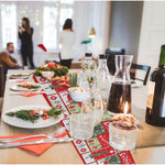 Napron Decorativ pentru Masa, Flippy, Model Merry Christmas, Tematica Craciun, 35 x 180 cm, Rosu/Verde