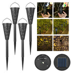 Set 12 Lampi Solare Led pentru Gradina, Flippy, Tip Torta, 36 x 6.8 cm, Buton On-Off, Lumina Alb Cald, Negru