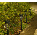 Set 12 Lampi Solare Led pentru Gradina, Flippy, Tip Torta, 36 x 6.8 cm, Buton On-Off, Lumina Alb Cald, Negru