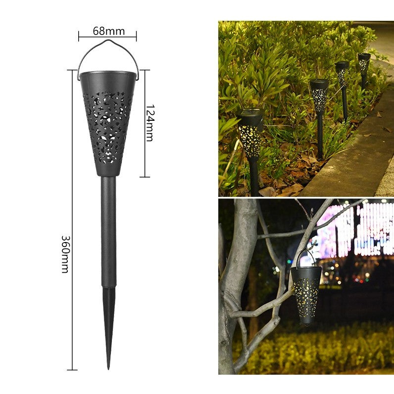 Set 12 Lampi Solare Led pentru Gradina, Flippy, Tip Torta, 36 x 6.8 cm, Buton On-Off, Lumina Alb Cald, Negru
