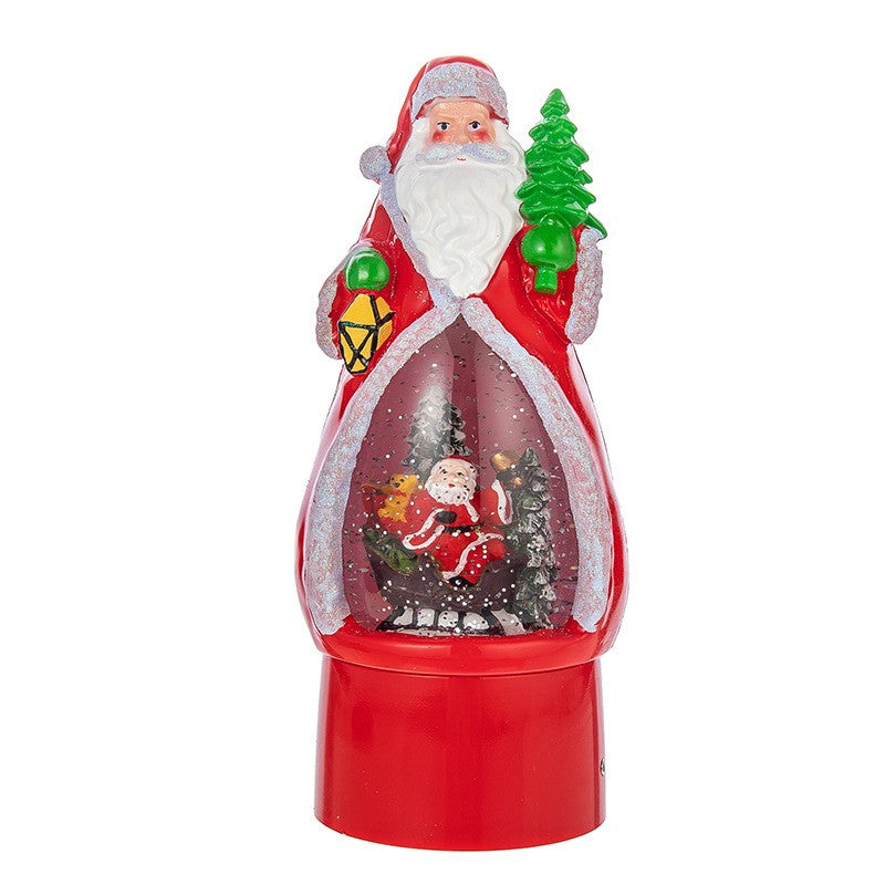Decoratiune de Craciun, Flippy, Model Mos Craciun, Felinar Glob cu Iluminare LED si Efect Zapada, 29 x 12 x 11.5 cm,