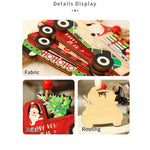 Decoratiune de Craciun din Lemn, Flippy, cu Snur pentru Agatare in Brad, Model Masina lui Mos Craciun, Scris HoHoHO,