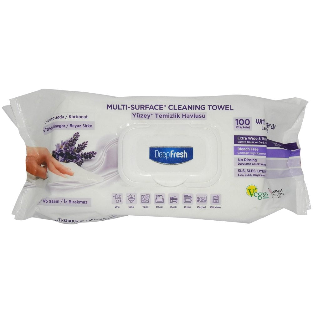 Servetele Umede pentru Curatarea Multisuprafetelor, Deep Fresh, Lavanda, Set 100 Bucati
