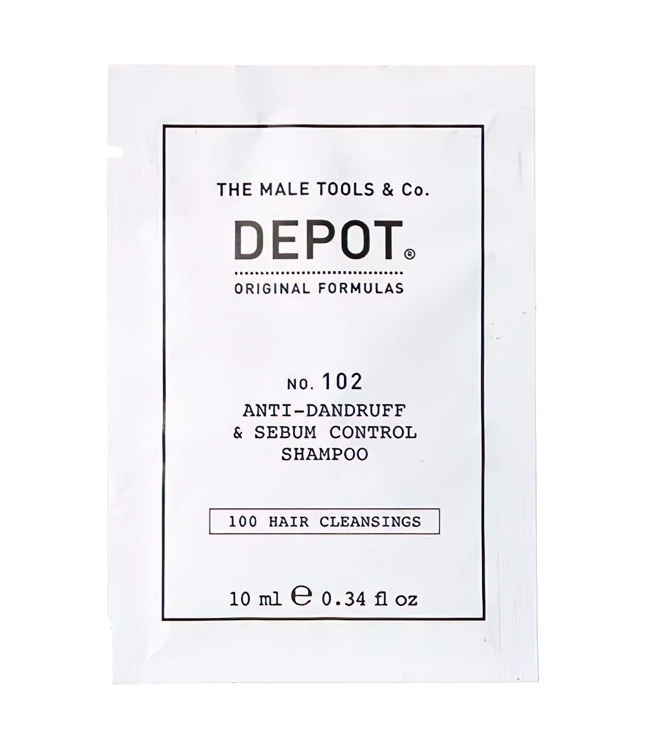 Depot, 100 Hair Cleansing No. 102, Complex botanic, Șampon pentru păr, Antimătreață și controlul sebumului, 10 ml - Olmarkt