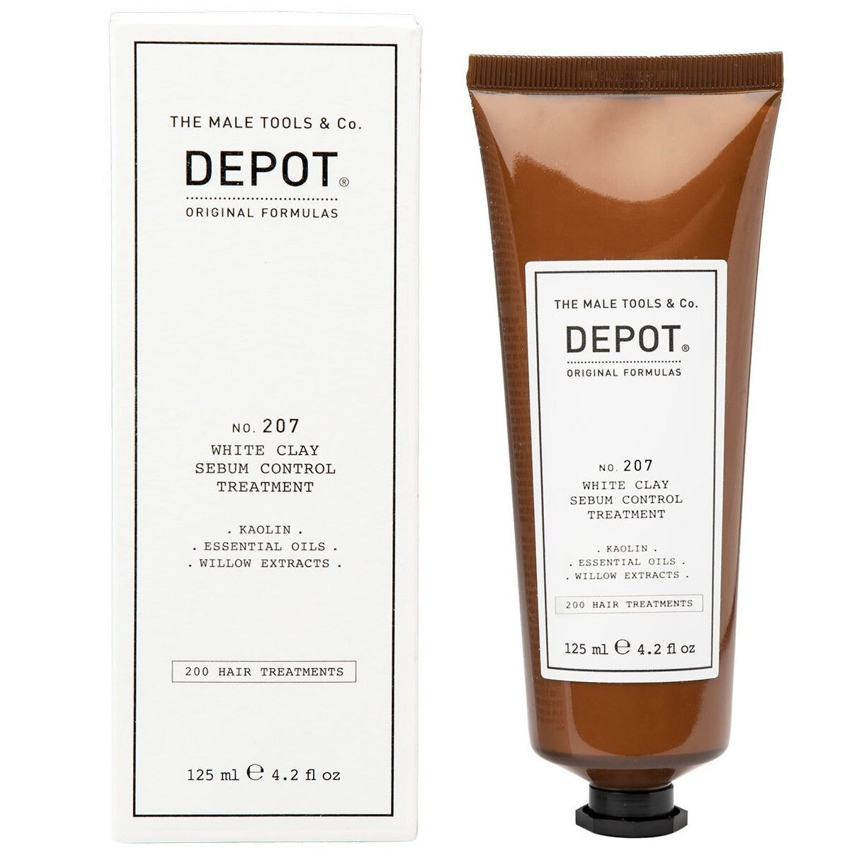 Depot, 200 Hair Treatments No. 207, Caulin, Mască cremă pentru tratamentul scalpului, Pentru reglarea sebumului excesiv, 125 ml - Olmarkt