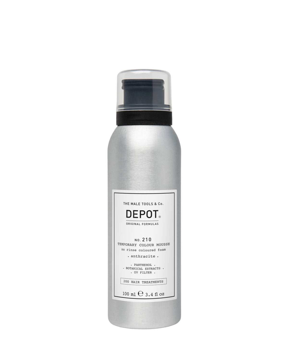 Depot, 200 Hair Treatments No. 210, Pantenol, Spumă de păr colorată fără clătire,  Anthracite, 100 ml - Olmarkt