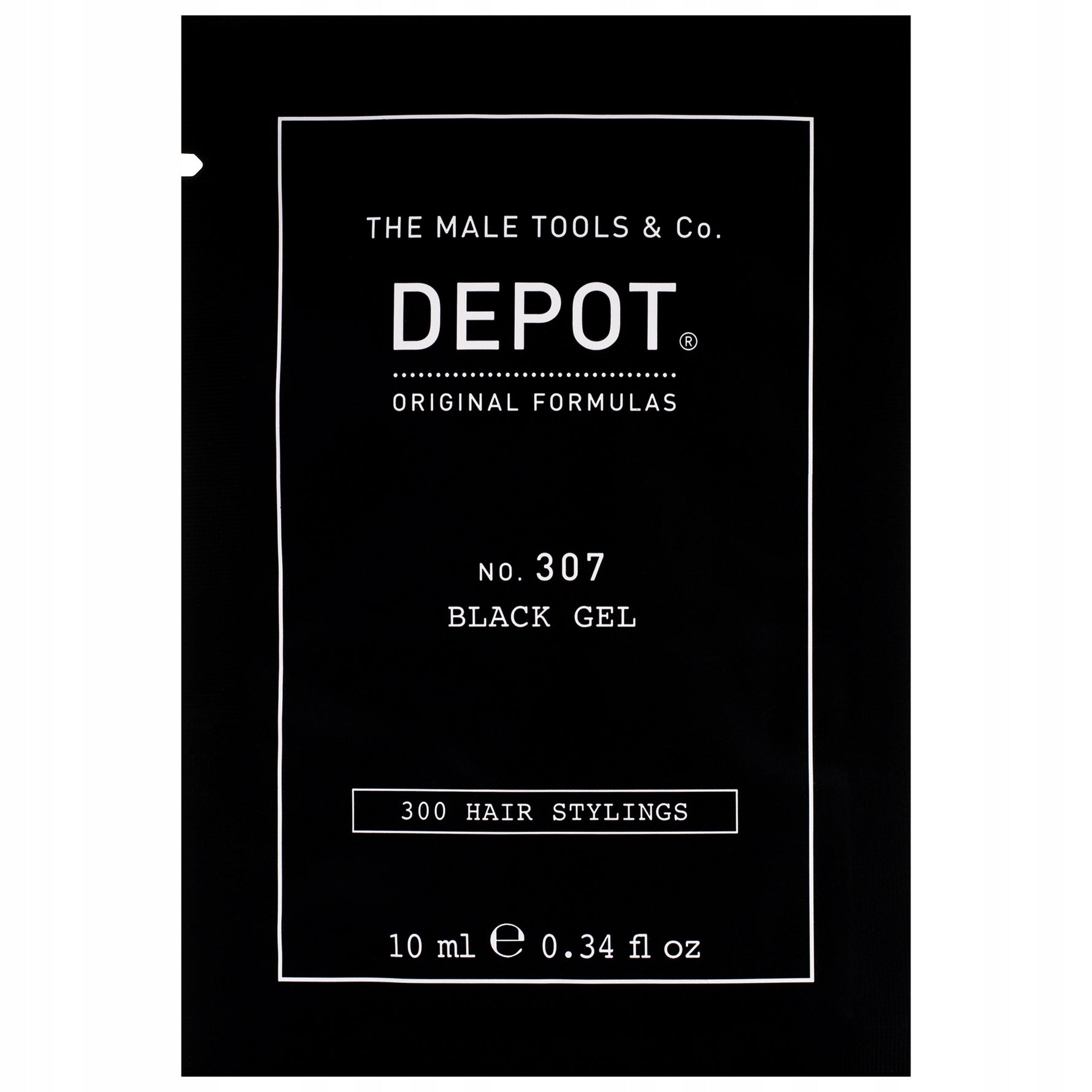 Depot, 300 Hair Stylings No. 307 Black, Complex botanic, Gel de coafat, Acoperire temporară & volum, Fixare medie, 10 ml - Olmarkt