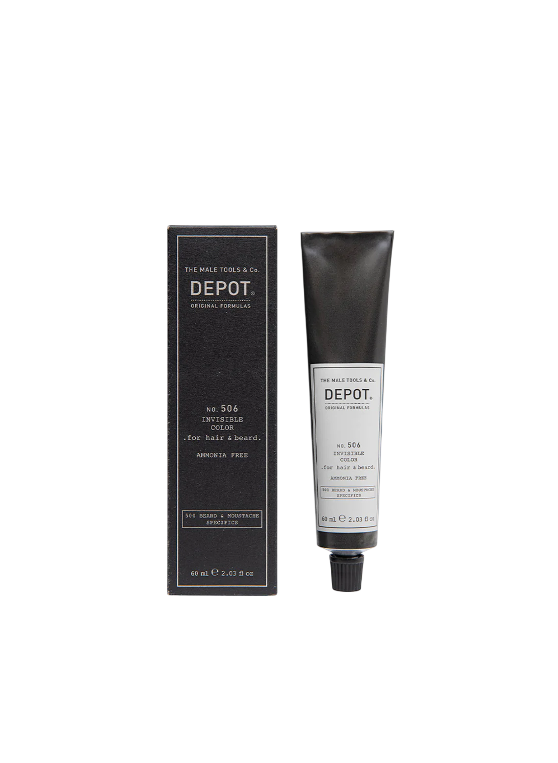 Depot, 500 Beard & Mustache Specifics No. 506 Invisible Clour, Vopsea de păr semi-permanentă,  Natural Graphite, 60 ml