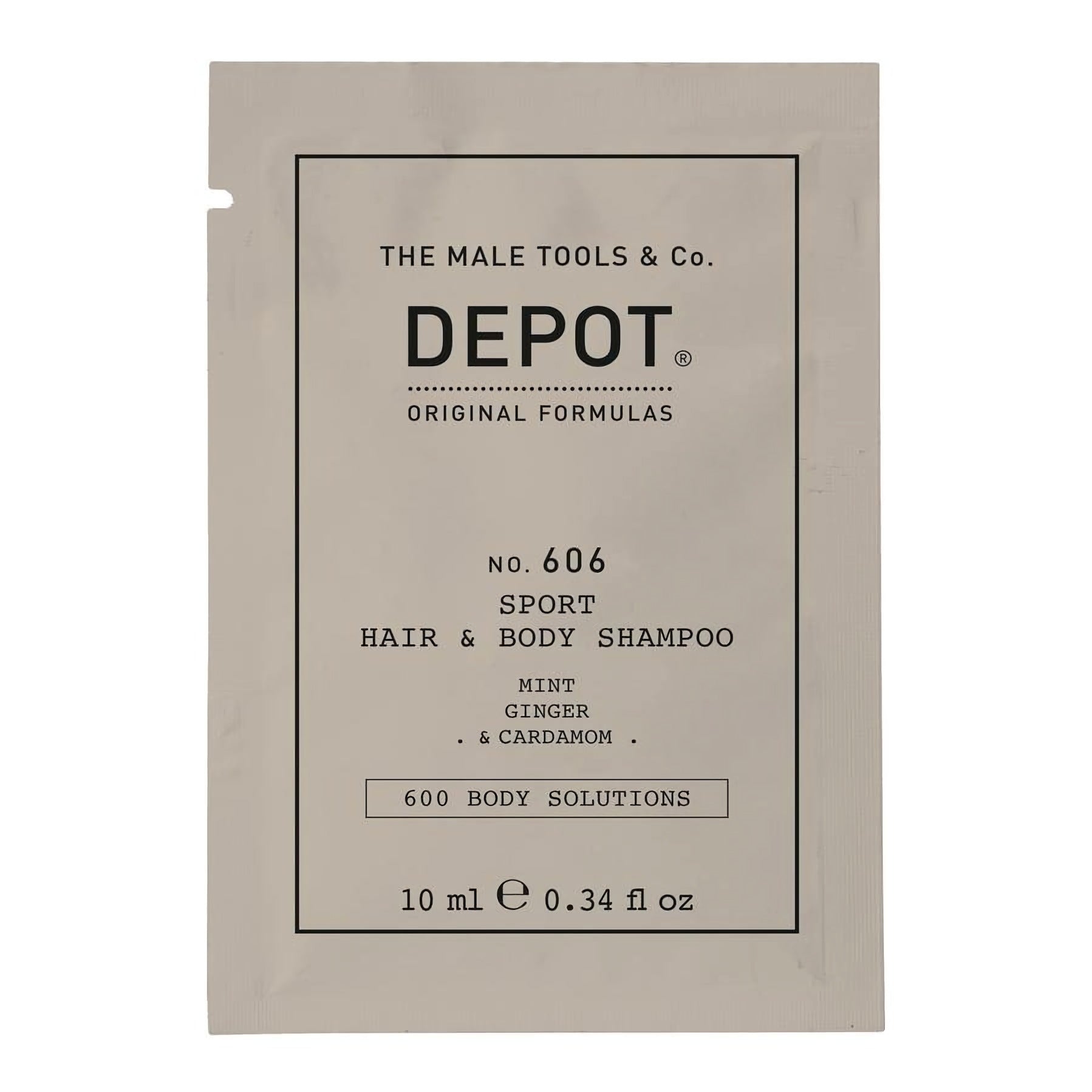 Depot, 600 Body Solutions  No. 606, Gel de duș și șampon 2 în 1, Complex botanic, 10 ml - Olmarkt