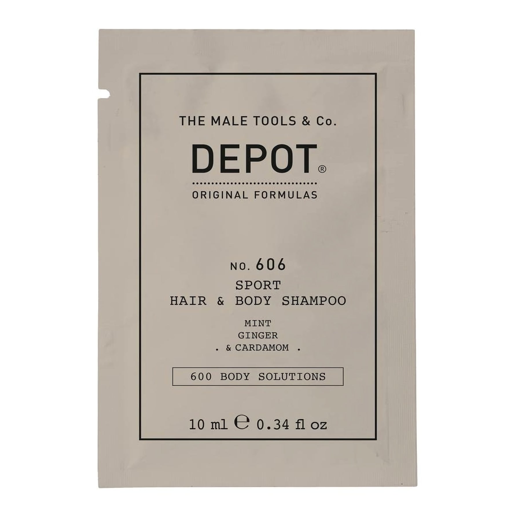 Depot, 600 Body Solutions  No. 606, Gel de duș și șampon 2 în 1, Complex botanic, 10 ml - Olmarkt