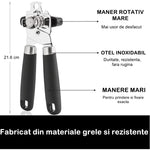 Desfacator de conserve multifunctional Flippy, Otel inoxidabil, Maner antialunecare, ergonomic, rezistent la rugina,