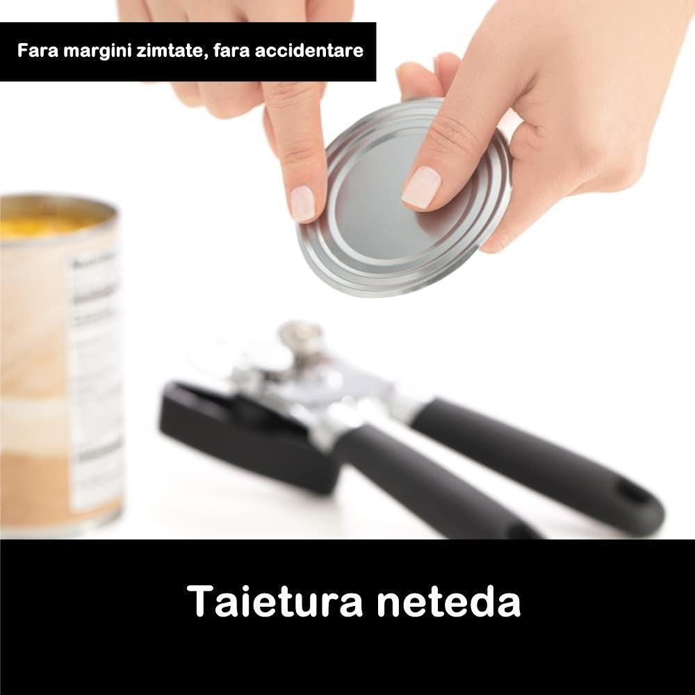 Desfacator de conserve multifunctional Flippy, Otel inoxidabil, Maner antialunecare, ergonomic, rezistent la rugina,