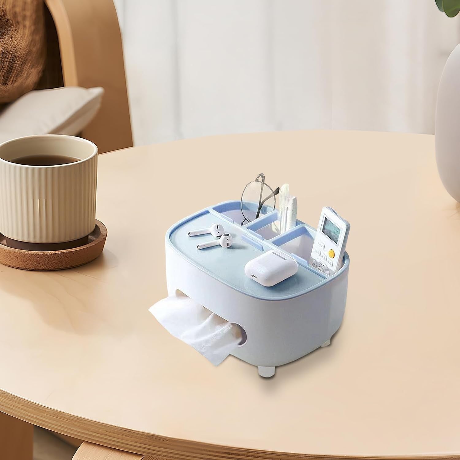 Suport pentru Servetele, Flippy, Cutie Multifunctionala, Design Minimalist, ABS, cu Suport pentru Obiectele Personale,
