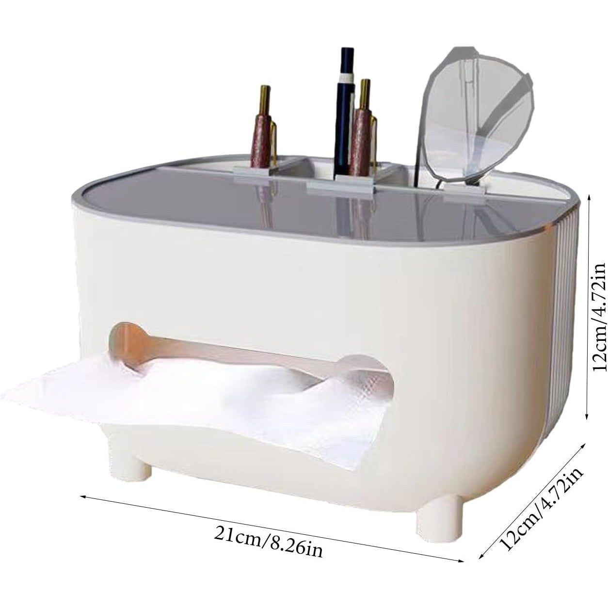 Suport pentru Servetele, Flippy, Cutie Multifunctionala, Design Minimalist, ABS, cu Suport pentru Obiectele Personale,