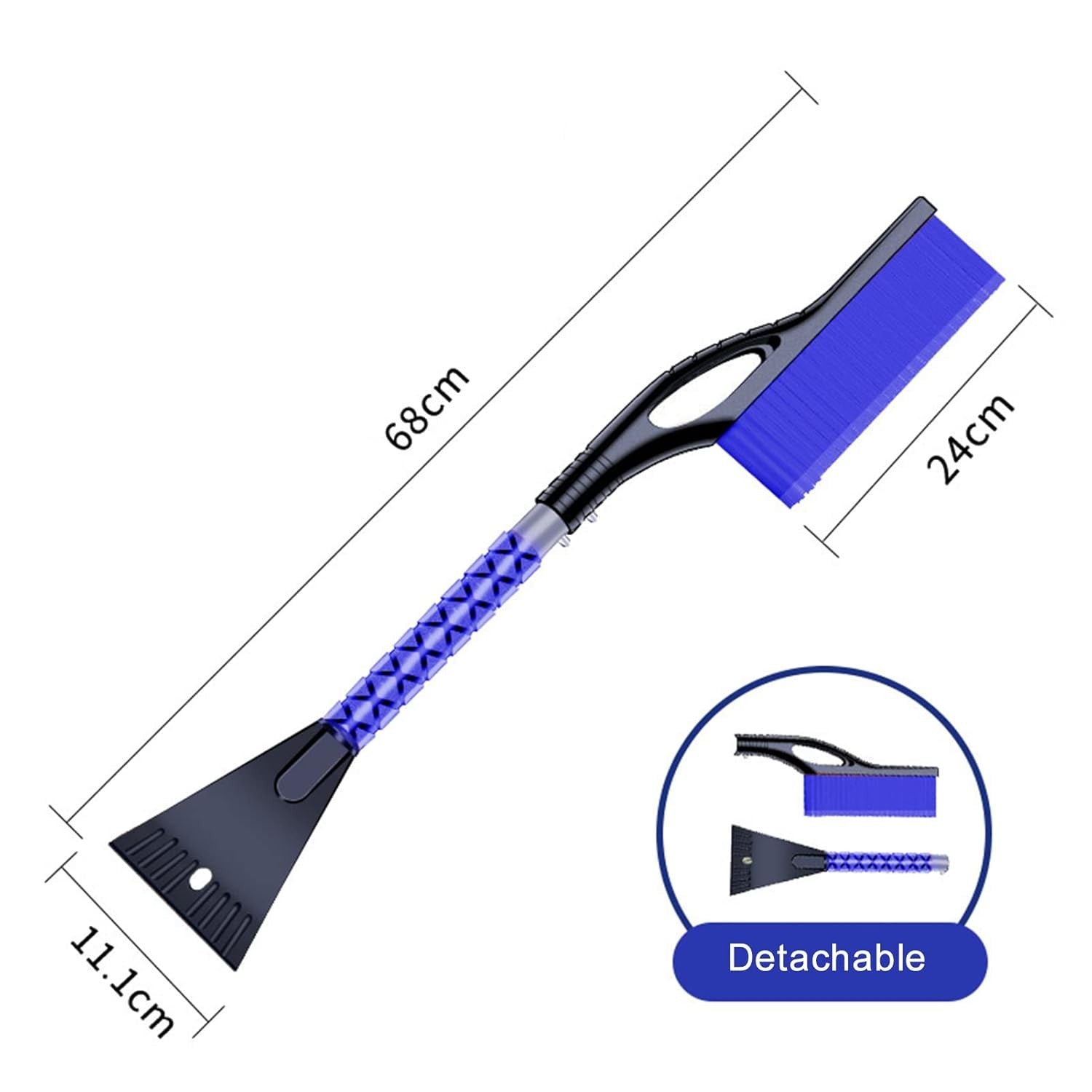 Perie de Zapada cu Racleta pentru Masina, Flippy, Multifunctionala, Demontabila, cu Maner Antiderapant, Aluminiu,