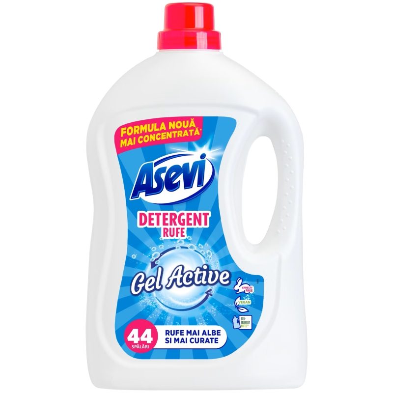 Detergent pentru Rufe, Asevi, Lichid 2.376 L Gel Activ 44 spalari