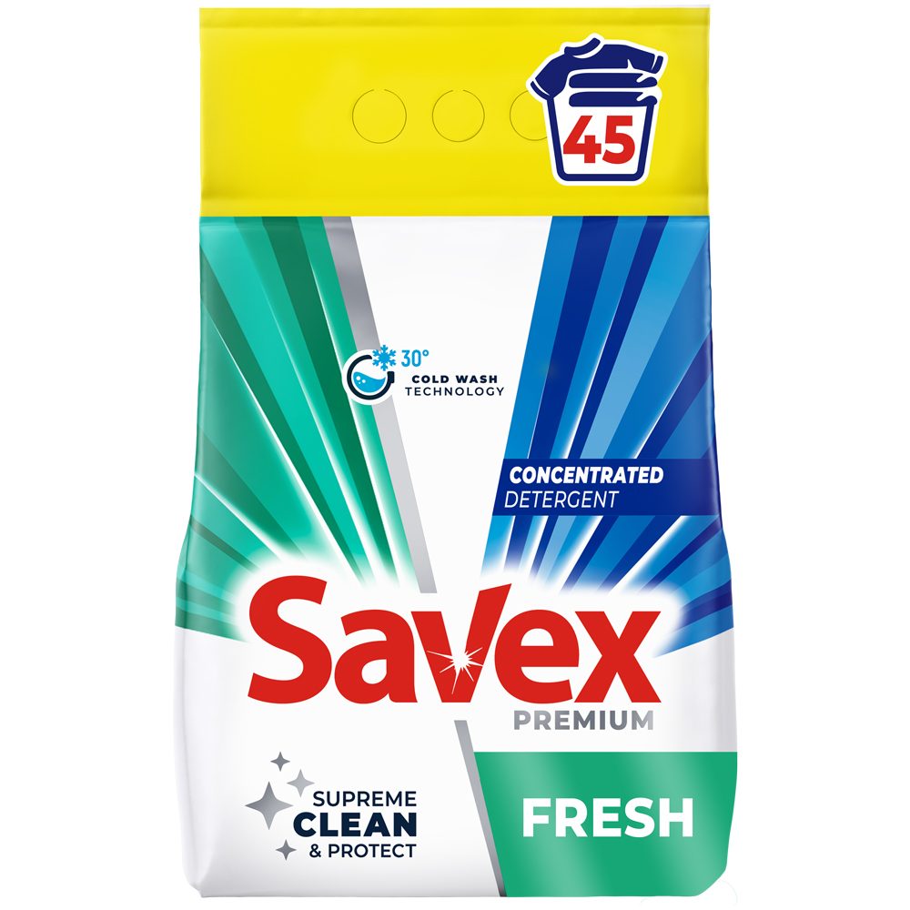 Detergent pentru Rufe Automat, Savex, 3.6 kg Fresh 45 spalari