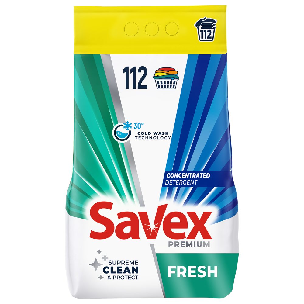 Detergent pentru Rufe Automat, Savex, 9 kg Fresh 112 spalari