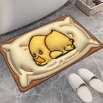 Covor de Baie, Flippy, 3D, din Spuma, Antialunecare, Absorbant, 40 x 60 cm, Model Rata, Galben