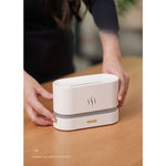 Difuzor de ulei esential cu flacara Flippy, aromaterapie, umidificator de aer, rezervor 180 ml, simulare efectelor de