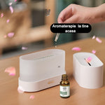 Difuzor de ulei esential cu flacara Flippy, aromaterapie, umidificator de aer, rezervor 180 ml, simulare efectelor de