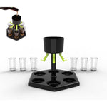 Dozator Hexagonal cu Suport pentru Shoturi, Flippy, 6 Pahare, Set Complet cu Ambalaj si Cutie, Dispenser, Divizor, Joc