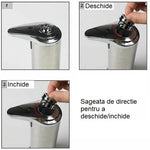 Dispenser pentru Sapun Lichid/Dezinfectant, Flippy, cu Senzor Infrarosu de Miscare, din Otel Inoxidabil, 250 ml, 19 x