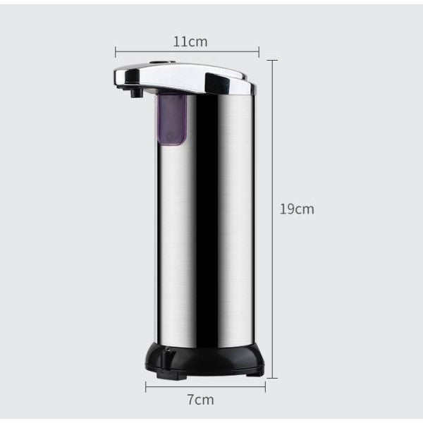 Dispenser pentru Sapun Lichid/Dezinfectant, Flippy, cu Senzor Infrarosu de Miscare, din Otel Inoxidabil, 250 ml, 19 x