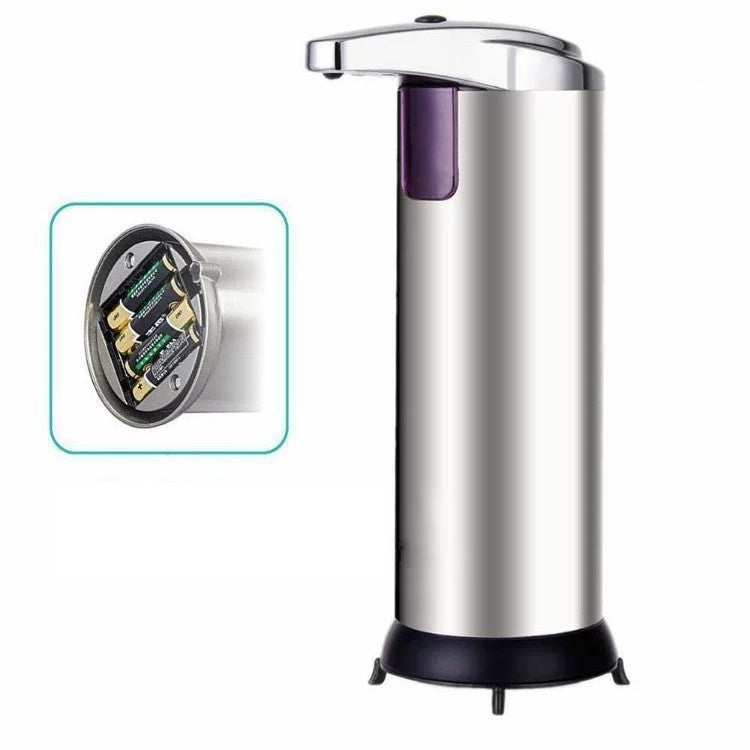 Dispenser pentru Sapun Lichid/Dezinfectant, Flippy, cu Senzor Infrarosu de Miscare, din Otel Inoxidabil, 250 ml, 19 x