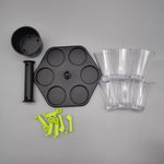 Dozator Hexagonal cu Suport pentru Shoturi, Flippy, 6 Pahare, Set Complet cu Ambalaj si Cutie, Dispenser, Divizor, Joc