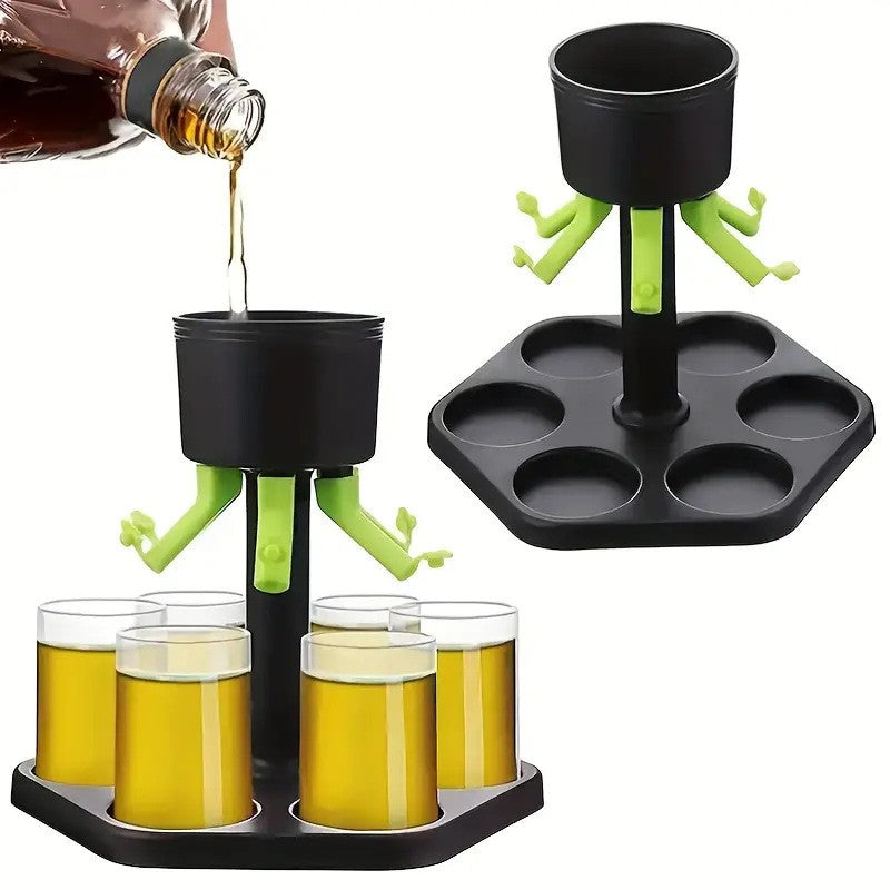Dozator Hexagonal cu Suport pentru Shoturi, Flippy, 6 Pahare, Set Complet cu Ambalaj si Cutie, Dispenser, Divizor, Joc