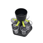 Dozator Hexagonal cu Suport pentru Shoturi, Flippy, 6 Pahare, Set Complet cu Ambalaj si Cutie, Dispenser, Divizor, Joc